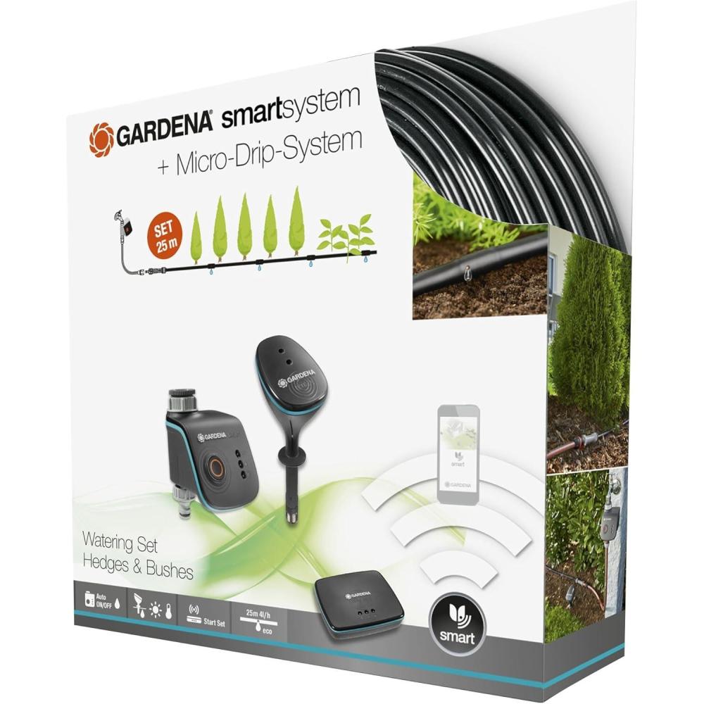imageGardena smart Water Control Kit de Dmarrage Programmateur dArrosage Connect Contrle par application Connect la mto Arrosage Intelligent et conomique Minuteur darrosage 1910320Kit MicroDrip