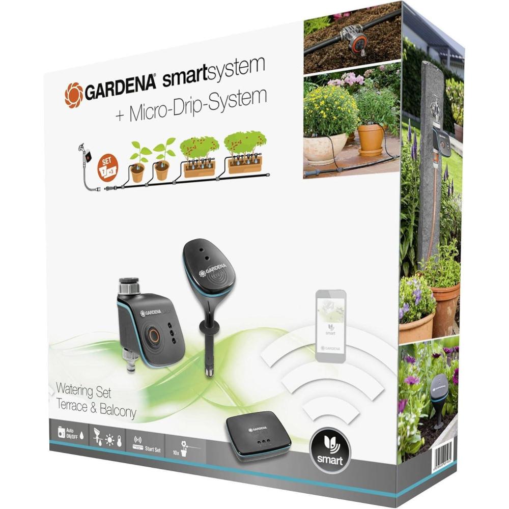 imageGardena smart Water Control Kit de Dmarrage Programmateur dArrosage Connect Contrle par application Connect la mto Arrosage Intelligent et conomique Minuteur darrosage 1910320Kit MicroDrip Pots
