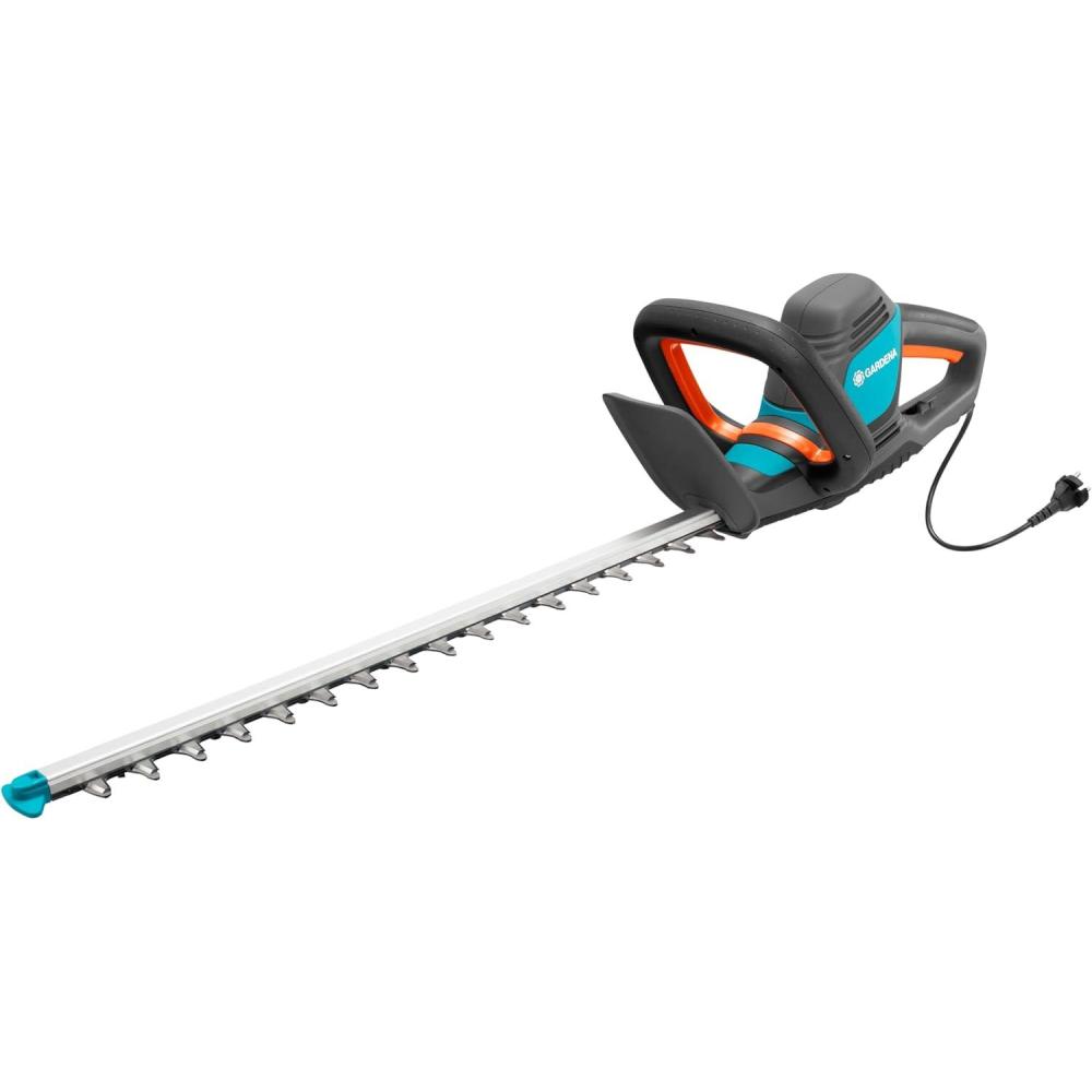 imageTaillehaies lectrique ComfortCut 60055 de Gardena taillehaies avec moteur de 600 W 55 cm de longueur de lame cartement des dents de 27 mm poigne ergonomique et bute de protection 983420