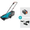 Gardena – 14634-20 – Tondeuse à Gazon sans Fil Gardena Easymax 32-18 V Prête à l’emploi, Largeur de Coupe de 32 Cm, Batterie Power for All Incluse, Légère et Maniable