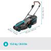 Gardena set tondeuse à gazon sans fil PowerMax 37/36V P4A, prêt à l’emploi: Tondeuse <350 m², largeur coupe 37 cm, volume bac 45 l, rég. central haut. coupe, moteur PowerPlus mode éco (14638-20)(37cm)