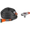 Gardena Liano Rangement de tuyau TapFix: Permet de ranger un tuyau Liano jusqu’à 20 m, montage sans vis, résistant aux UV et au gel, compatible avec filetage G 1, G 3/4 et G ½ pouces (18590-20)(10m + lance d&rsquo;arrosage + adaptateur)