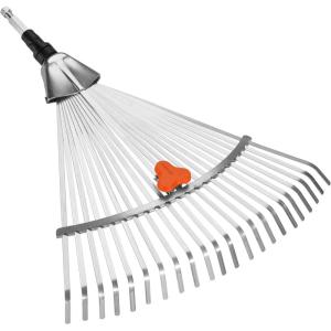 Balai à Gazon Acier Combisystem de Gardena : râteau à Feuillage, Largeur de Travail de 50 cm, idéal pour balayer Les déchets de Jardin, Compatible avec Tous Les Manches CS (3102-20)(Balai à gazon réglable (30 – 50 cm))