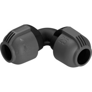 Coude 90° mâle de Gardena : pièce pour raccordement à l&rsquo;extrémité du tuyau, 25 mm x 1/2 Pouce, technologie de raccordement Quick&Easy, joint fileté auto-étanchéifiant (2780-20)(25 mm)