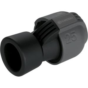 Coude 90° mâle de Gardena : pièce pour raccordement à l&rsquo;extrémité du tuyau, 25 mm x 1/2 Pouce, technologie de raccordement Quick&Easy, joint fileté auto-étanchéifiant (2780-20)(25 mm x 1&Prime; filetage femelle)