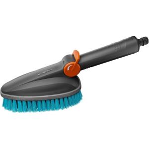 Gardena Cleansystem Brosse de Lavage à Main M Dure : Brosse avec raccord de Tuyau, pour Petites Surfaces & Surfaces Peu sensibles, Utilisation avec Une Main, avec débit réglable (18846-20)(Klassische Kompaktwaschbürste mit Regulier)