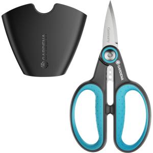 Gardena HerbCut : Ciseaux à herbes en acier inoxydable pour couper les herbes ligneuses, lame de 52 mm, manches en plastique recyclé, avec fonction défoliation pour le romarin par exemple (12214-20)(herbes boisées)