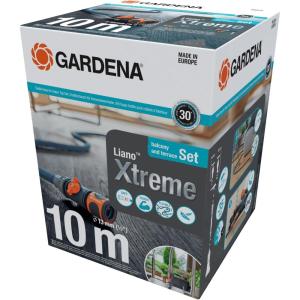 Gardena Liano Xtreme 1/2 pouce, 10m set + sac : Tuyau de jardin extrêmement robuste en tissu textile avec sac, avec tuyau intérieur en PVC, léger, résistant aux intempéries (18468-20)