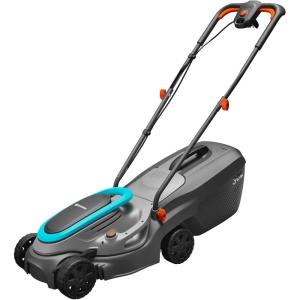 Gardena tondeuse à gazon électrique PowerMax 32/1200 G2: Tondeuse <300 m², puissance 1 200 W, largeur coupe 32 cm, volume bac 30 l, hauteur coupe 35–65 mm, poignée ErgoTec, rabattable (14633-20)