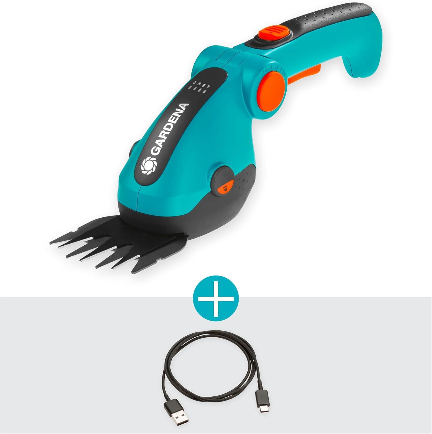 imageCisaille Gazon sans Fil Gardena ComfortCut Li cisaille Gazon avec Largeur de Coupe de 8 cm poigne Confort rglable avec Affichage LED Changement de Lame sans Outils 988720