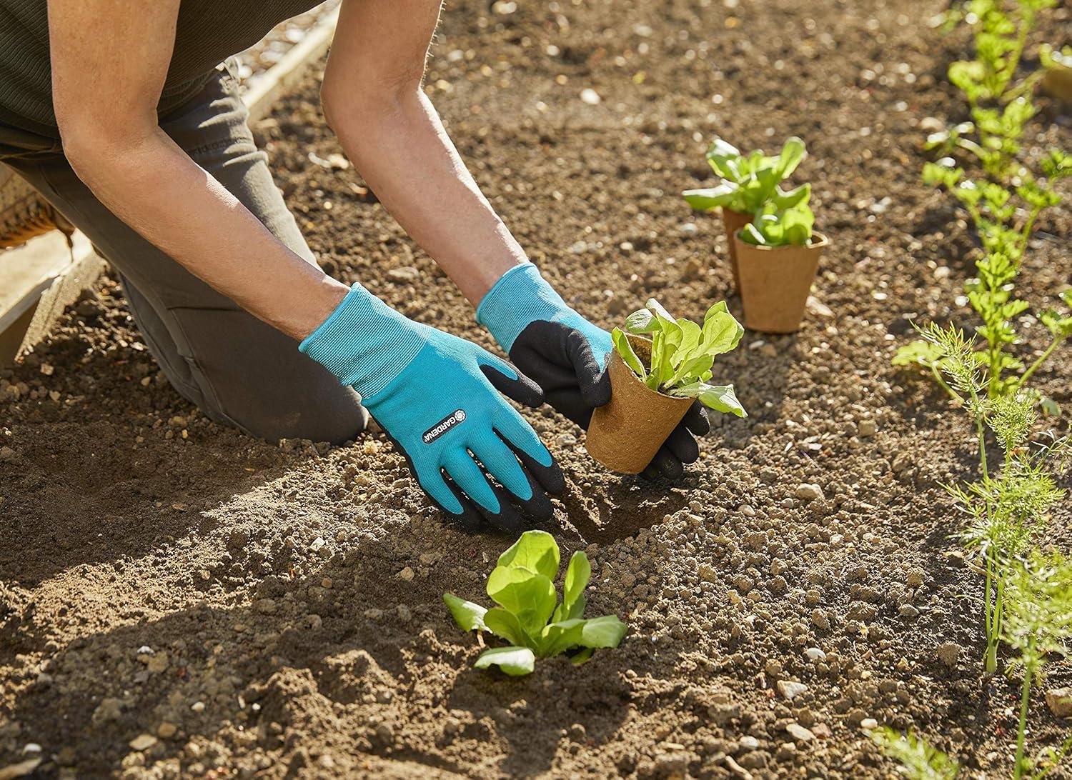 imageGant jardinage et sol 9L Gardena Gants pour travaux jardinage et sol impermable avec revtement en nitrile design spcial mobile touch pour utilisation de smartphone 1151220simple