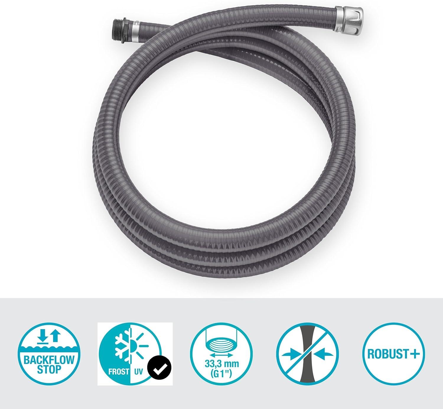 imageGardena Tuyau daspiration 25 mm 1 pouce rallonge de 4 m pour kit daspiration robuste rsistant aux UV durable 0909220
