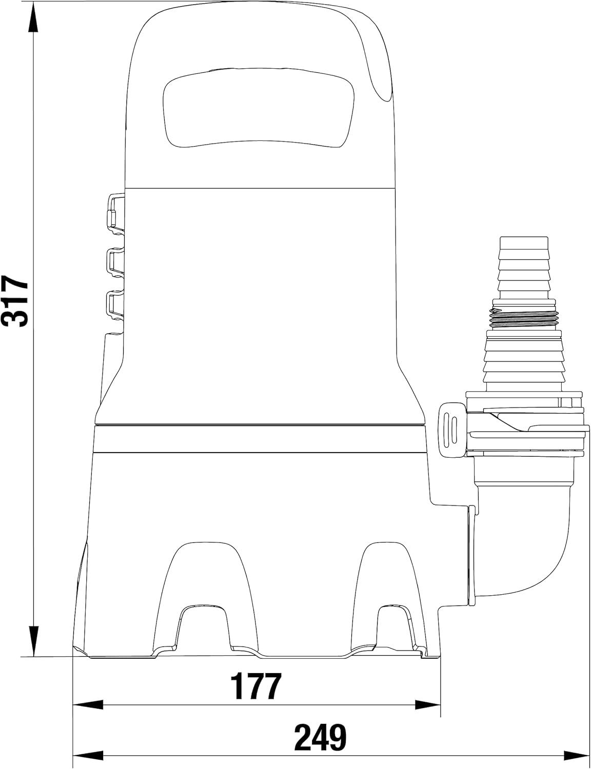 imagePe vac sub 9000 Gardena Ppe sub ac dbit 9 000 lh fonct auto com flot ac fonction continu partic salet 25 mmsyst rac rapide 300 W 904020