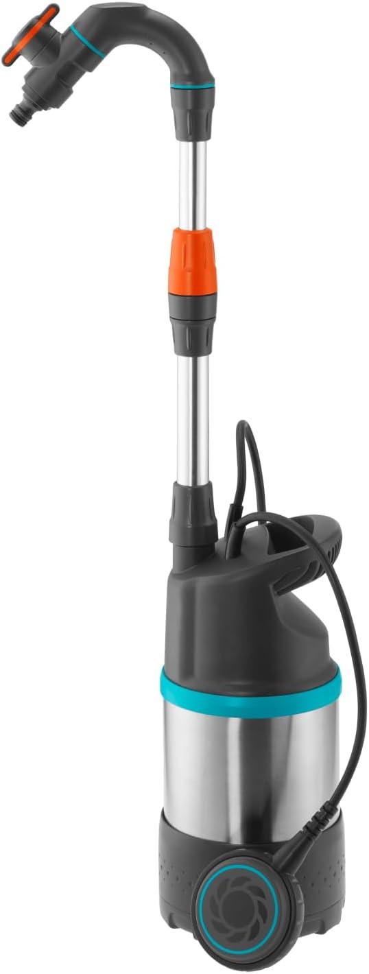 imagePompe pour collecteur deau de pluie Gardena 47002 inox avec cble pompe immerge filtre intgr dbit 4 700 lh botier inox vanne de rgulation pour la quantit deau 1764204700 lh avec cble