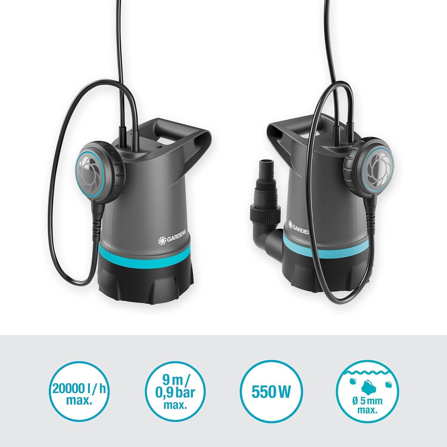 imagePompe submersible pour eau claire GARDENA 2in1 KlarwasserTauchpumpe 20000 BASIC 0901647 20000 lh 9 m