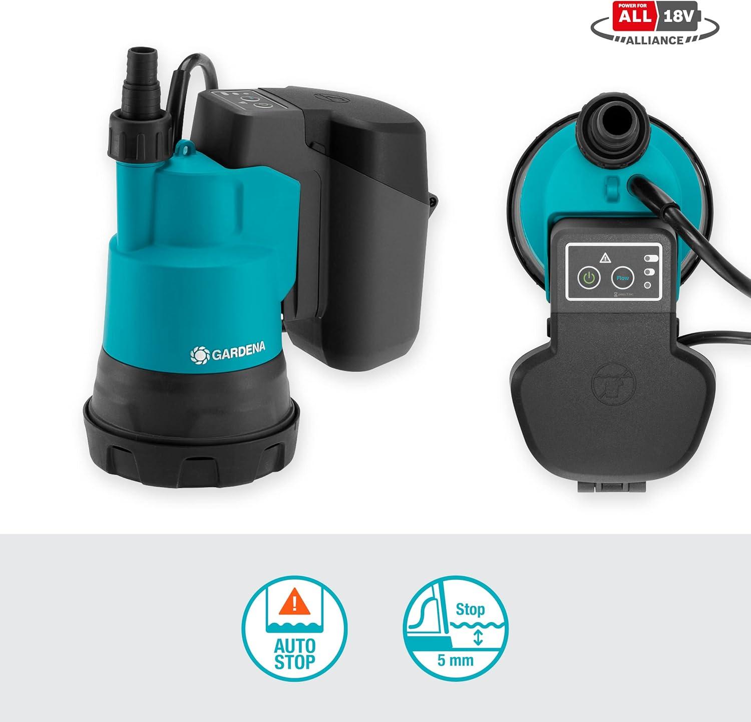 imageSet ppe dvac sub ss fil 20002 18 V P4A Gardena Ppe vac sub s fil aspir plat filtre protec marche sec dbit max 2 000 lh ac batterie 18 V P4A 1460061avec batterie