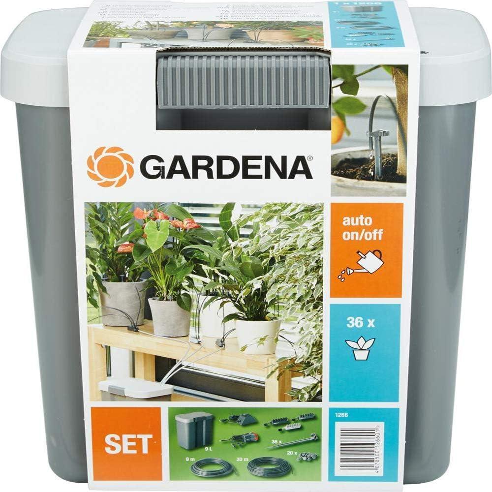 imageArrosoir automatique de vacances pour jardinage urbain Gardena kit darrosage de plantes arrosage de jusqu 36 plantes 126520Kit dArrosage avec Rservoir de Stockage