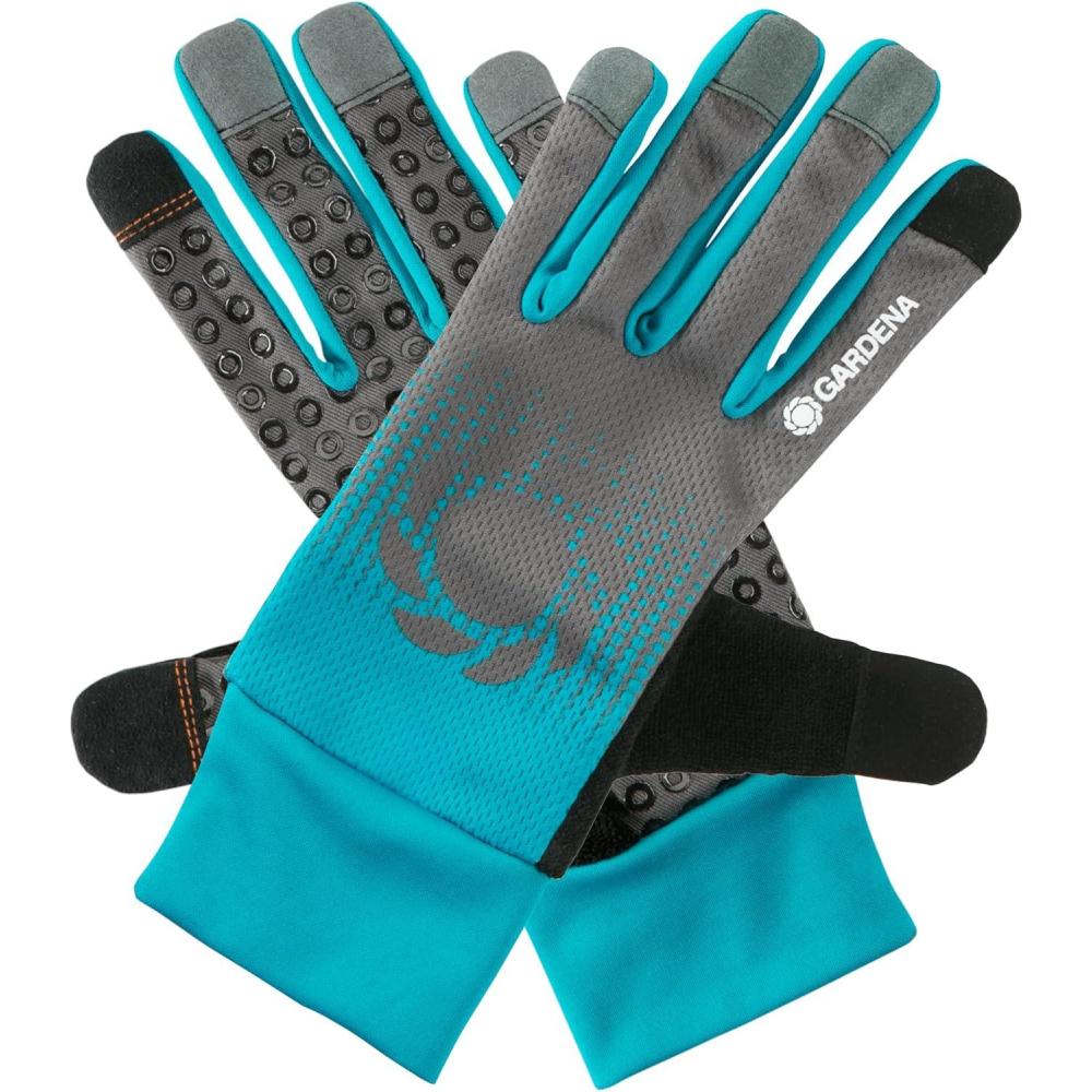 imageGardena Gant Jardin Entretien 8M Gants pr travaux de Jardin et Entretien exigeants adhxe9rence Opt Tissu en Maille Respirante Design xab Mobile Touch xbb pour Utilisation Smartphone 1150120M Lot de 1