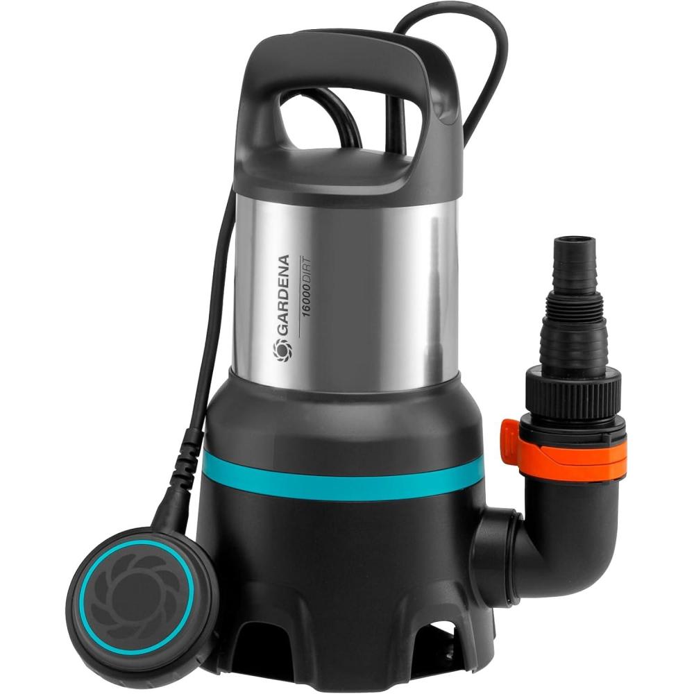 imagePpe vac sub eau us 16000 Gardena Ppe sub ac dbit 16 000 lh foncti autocommut flottant ac fonction continu sys rac rapide 450 W 904220