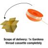Cassette de fil de coupe complète de Gardena : bobine de fil de rechange pour coupe-bordures et tondeuses turbo, et coupe-herbe (5371-20)(simple)