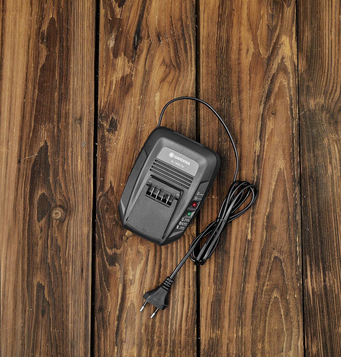 imageGardena Chargeur rapide AL 1830 CV Convient toutes les batteries du systme 18V POWER FOR ALL temps de charge de batterie 25 Ah de 60 minutes affichage LED de ltat de la batterie 1490120SchnellLadegert