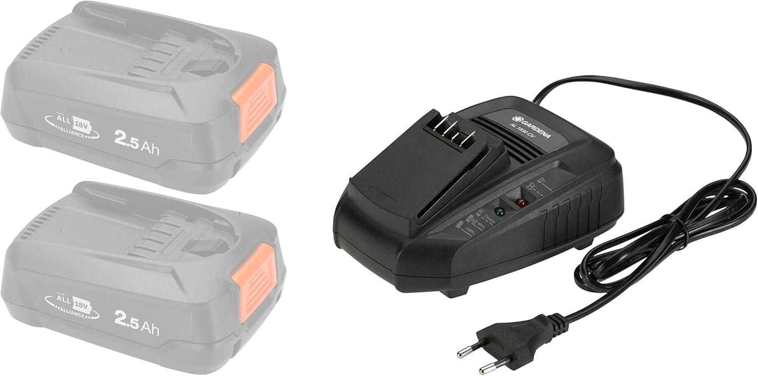 imageGardena Chargeur rapide AL 1830 CV Convient toutes les batteries du systme 18V POWER FOR ALL temps de charge de batterie 25 Ah de 60 minutes affichage LED de ltat de la batterie 1490120SchnellLadegert