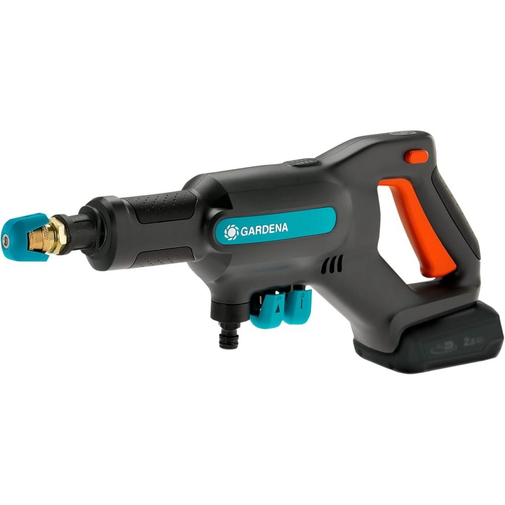 imageGardena Nettoyeur moyenne pression sans fil AquaClean 2418V P4A kit Premium Nettoyeur sans fil avec quipement complet 3 niveaux de nettoyage pression max 24 bars batteriechargeur 1480031sans batterie