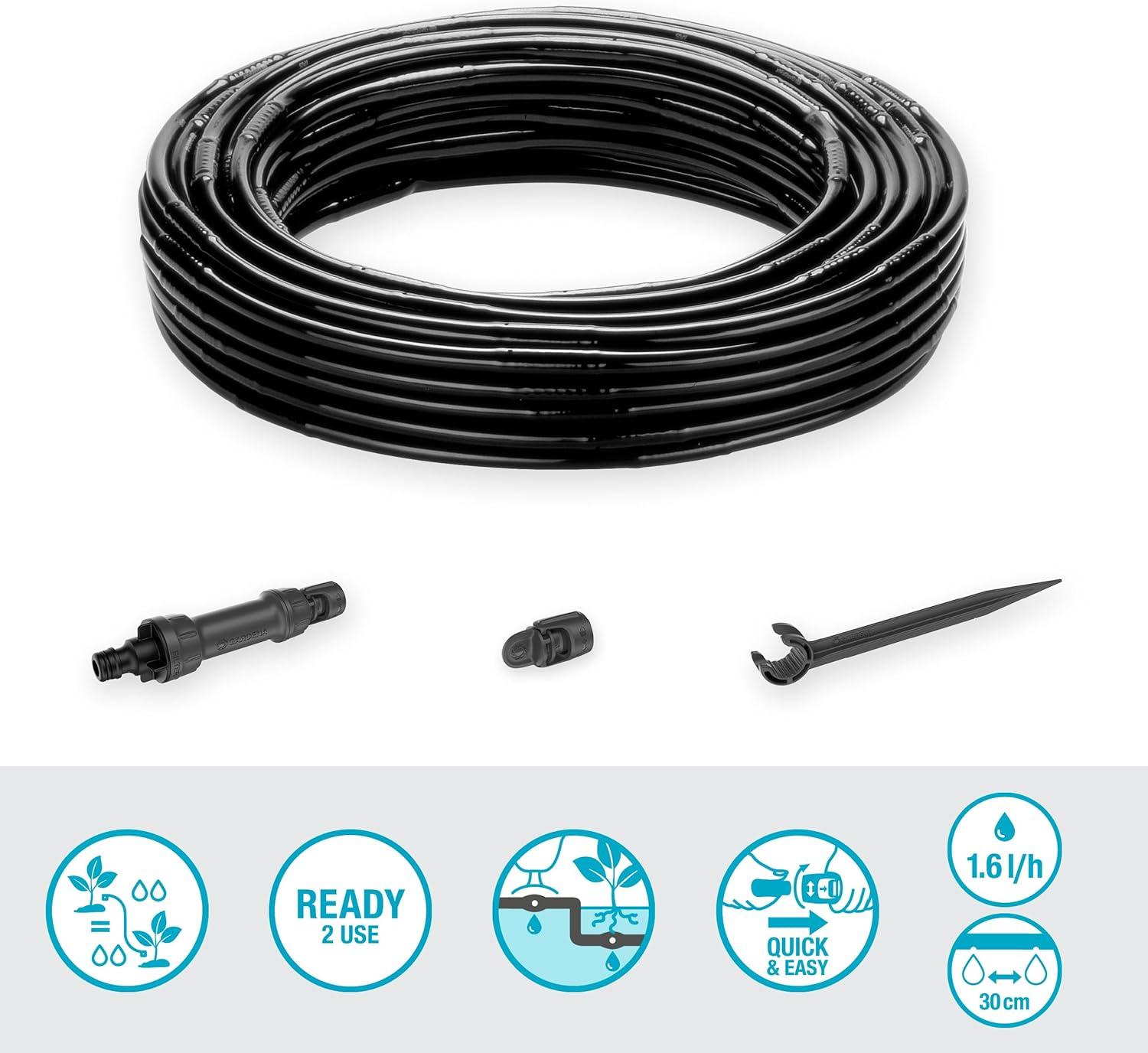imageGardena MicroDrip System Kit dirrigation goutte goutte pour haiearbustes 25 m kit de dmarrage prt lemploi systme dirrigation conome en eau 1350020
