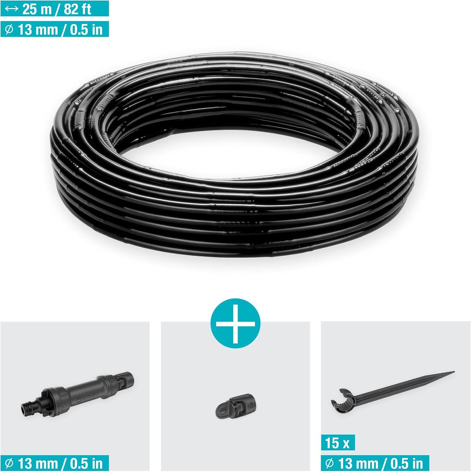 imageGardena MicroDrip System Kit dirrigation goutte goutte pour haiearbustes 25 m kit de dmarrage prt lemploi systme dirrigation conome en eau 1350020